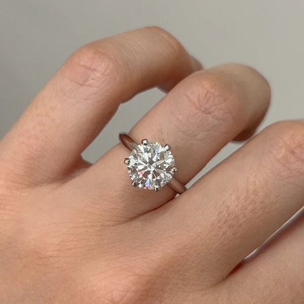 1.50ct Round Lab Grown Diamond 6-Claw Solitaire Ring | IGI Certified | White Gold