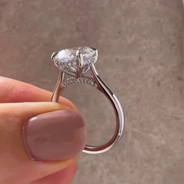 3.20ctw Round Lab Grown Diamond Hidden Halo Engagement Ring | IGI Certified | Custom Gold & Platinum