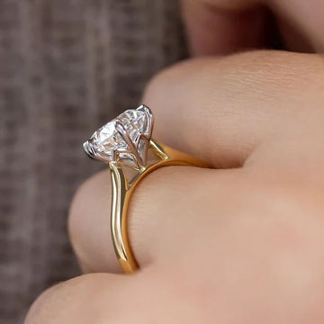 2.00ct Two-Tone Cathedral Lab Grown Diamond Engagement Ring | IGI Certified | 6-Prong Setting