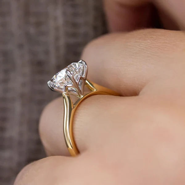2.00ct Two-Tone Cathedral Lab Grown Diamond Engagement Ring | IGI Certified | 6-Prong Setting