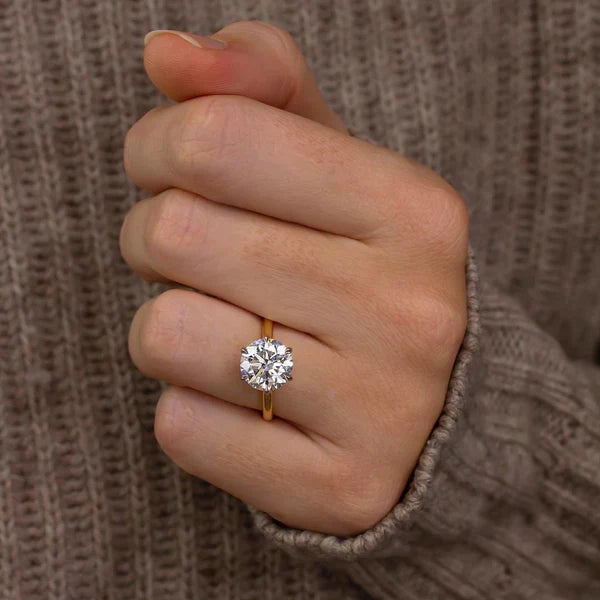 2.00ct Two-Tone Cathedral Lab Grown Diamond Engagement Ring | IGI Certified | 6-Prong Setting