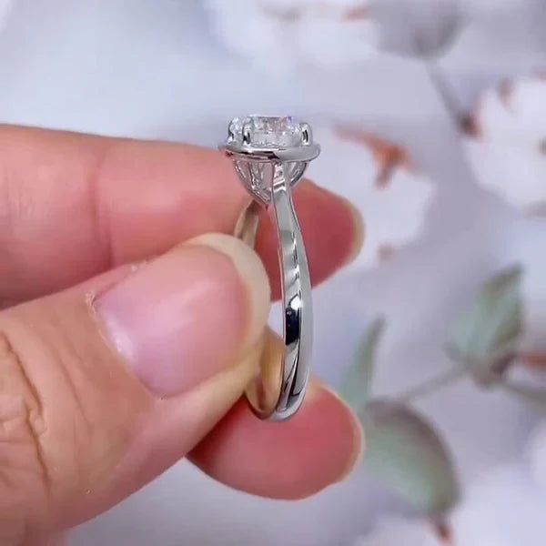 2.00ct Round Lab Grown Diamond Bezel Knife Edge Engagement Ring | IGI Certified | 10k–18k Gold