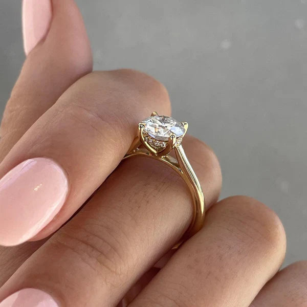 3.10ct Round Lab Grown Diamond Engagement Ring | IGI Certified | Custom Gold & Platinum
