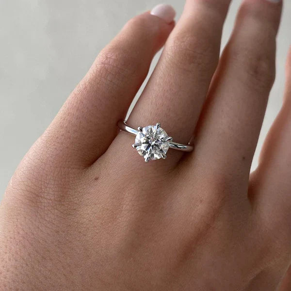 3.10tcw Round Lab Grown Diamond Hidden Halo Engagement Ring | IGI Certified | Custom Gold & Platinum