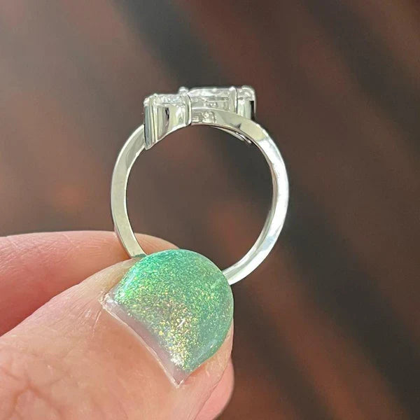Pear & Round 1.50tcw Lab Diamond Toi Et Moi Ring | IGI Certified | White Gold