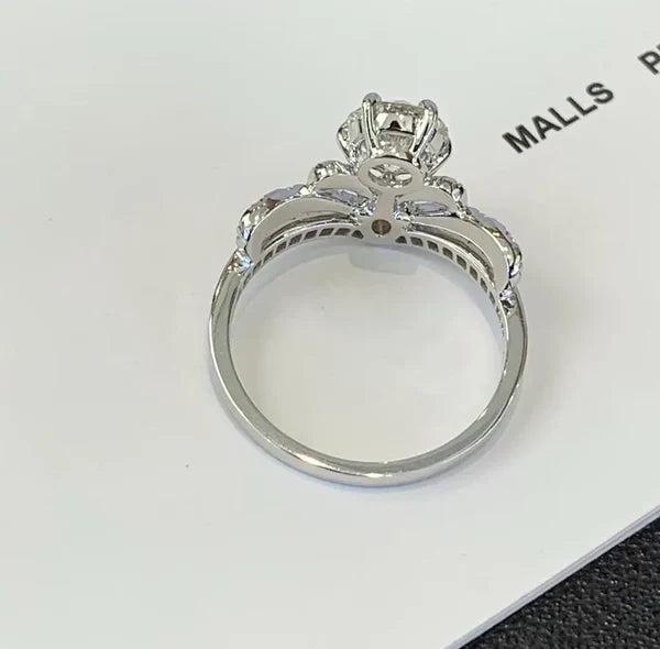 2.00tcw Round And Pear Lab Diamond Unique Engagement Ring | Eco-Friendly & Elegant