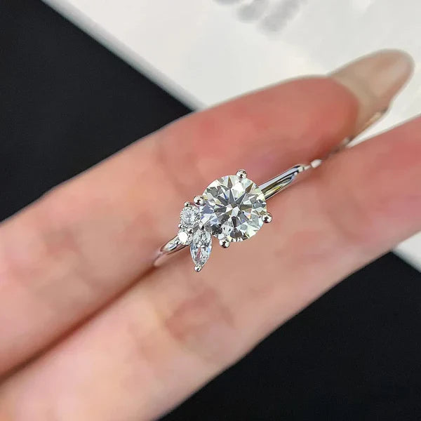 1.40tcw Round Lab Diamond Basket Pavé Engagement Ring | IGI Certified | 10k 14k 18k Gold