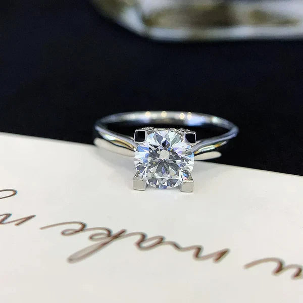 1.10tcw Round Lab Grown Diamond Pavé Solitaire Ring | 1ct Center | IGI Certified | Custom Gold
