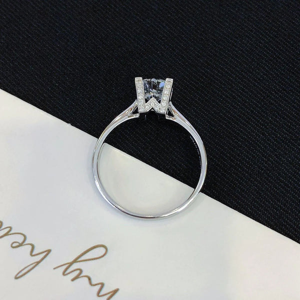 1.10tcw Round Lab Grown Diamond Pavé Solitaire Ring | 1ct Center | IGI Certified | Custom Gold