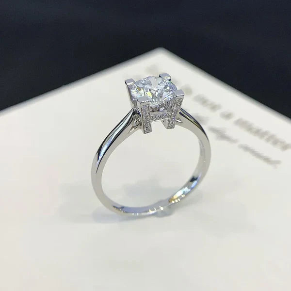 1.10tcw Round Lab Grown Diamond Pavé Solitaire Ring | 1ct Center | IGI Certified | Custom Gold