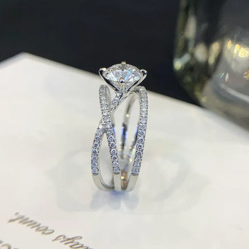 Round 2.00tcw Lab Diamond Triple Wave Band Ring | IGI Certified