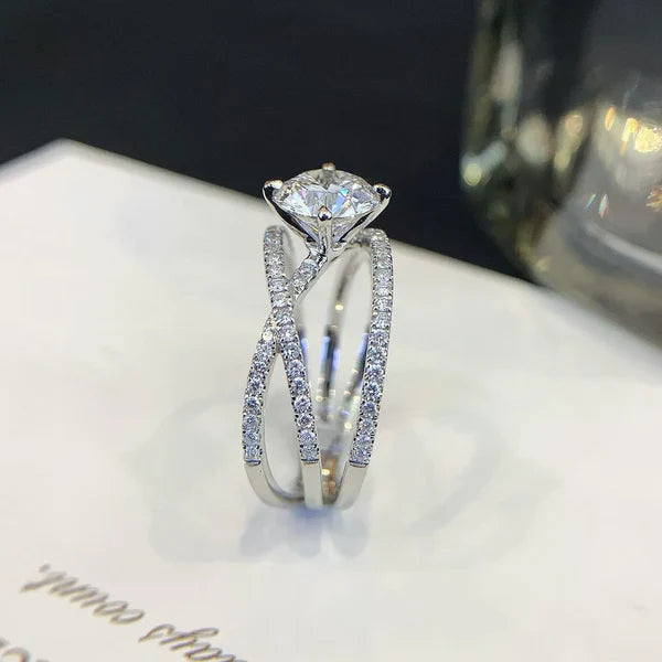 Round 2.00tcw Lab Diamond Triple Wave Band Ring | IGI Certified