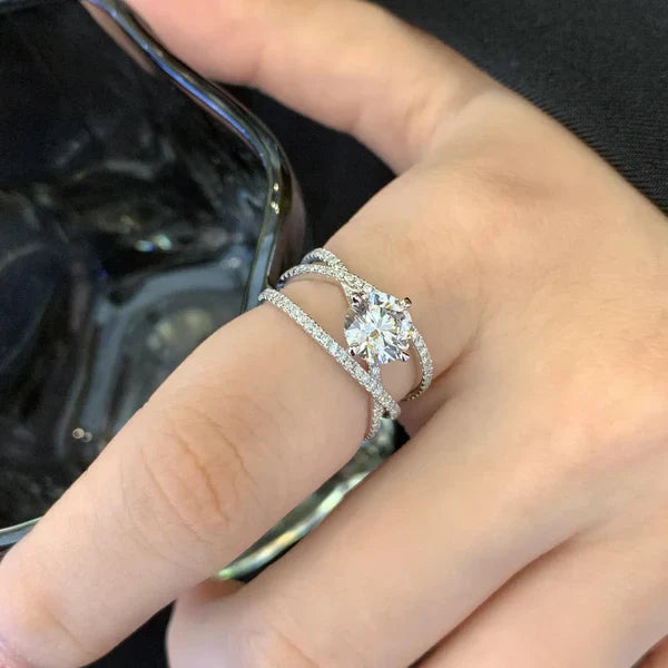 Round 2.00tcw Lab Diamond Triple Wave Band Ring | IGI Certified