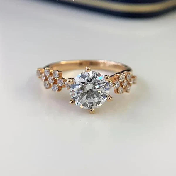 2.10tcw Round Lab Grown Diamond Pavé Solitaire Ring | 1.50ct Center | IGI Certified