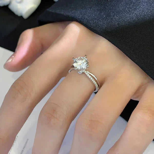 1.70tcw Round Lab Diamond Engagement Ring | Hidden Halo | Two-Tone Band | IGI Certified