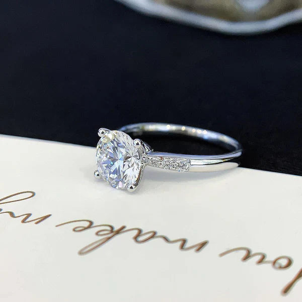 1.80tcw Round Lab Grown Diamond Solitaire Pavé Ring | 1.70ct Center | IGI Certified