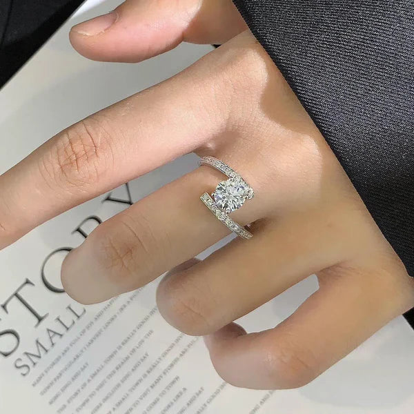 1.70tcw Round Lab Grown Diamond Bypass Solitaire Ring | 1.50ct Center | IGI Certified