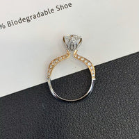 1.50tcw Round Lab Diamond Ring | Unique 4-Prong Engagement | IGI Certified | Two-Tone Gold