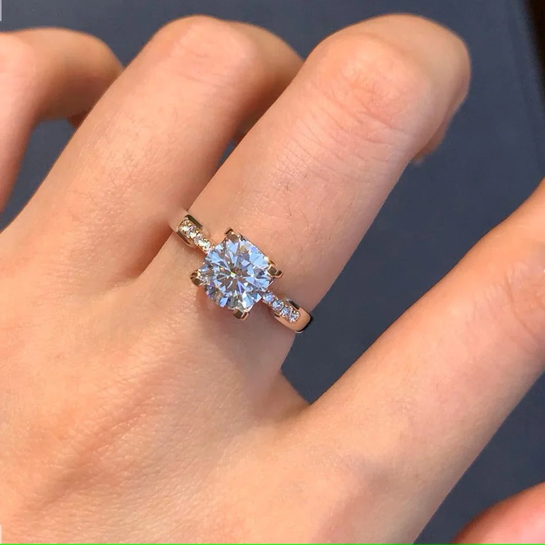 1.10tcw Round Diamond Ring | Two-Tone Engagement Ring | Ethical Lab Diamond