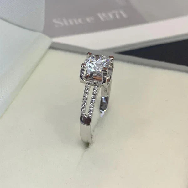 1.20ct Round Lab Grown Diamond Split Band Engagement Ring | IGI Certified | Modern Ethical Ring