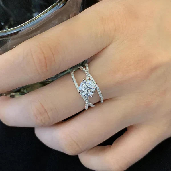 Round 2.00tcw Lab Diamond Triple Wave Band Ring | IGI Certified