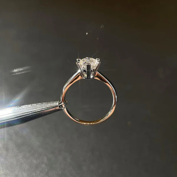 1.50ct Round Lab Grown Diamond Six Heart Claw Engagement Ring | IGI Certified | White Gold