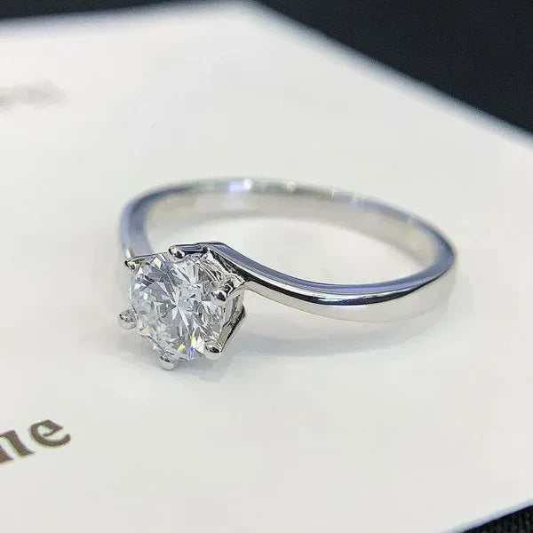 Round 0.70tcw Lab Diamond Bypass Solitaire Ring | IGI Certified | Modern Shank Design