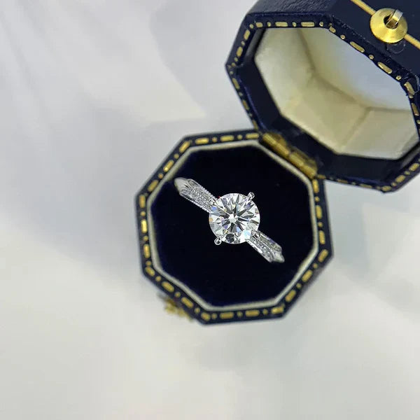 Round 1.20tcw Lab Diamond Ring | Hidden Halo & Pavé Setting | IGI Certified | White Gold