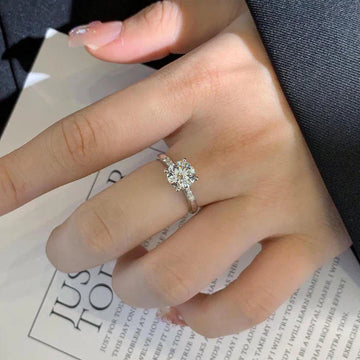 1.80tcw Round Lab Grown Diamond Solitaire Pavé Ring | 1.70ct Center | IGI Certified