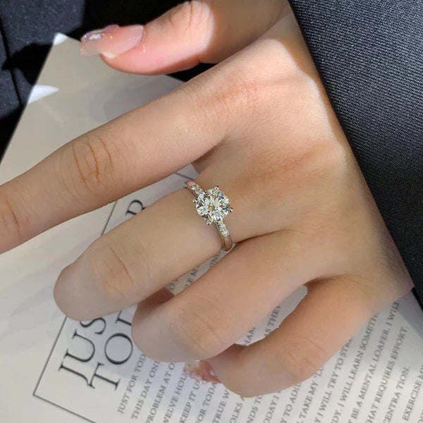 1.80tcw Round Lab Grown Diamond Solitaire Pavé Ring | 1.70ct Center | IGI Certified