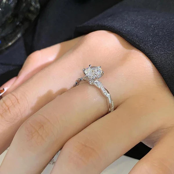 1.50ct Round Lab Grown Diamond Twisted Pavé Engagement Ring | IGI Certified | Ethical Gold