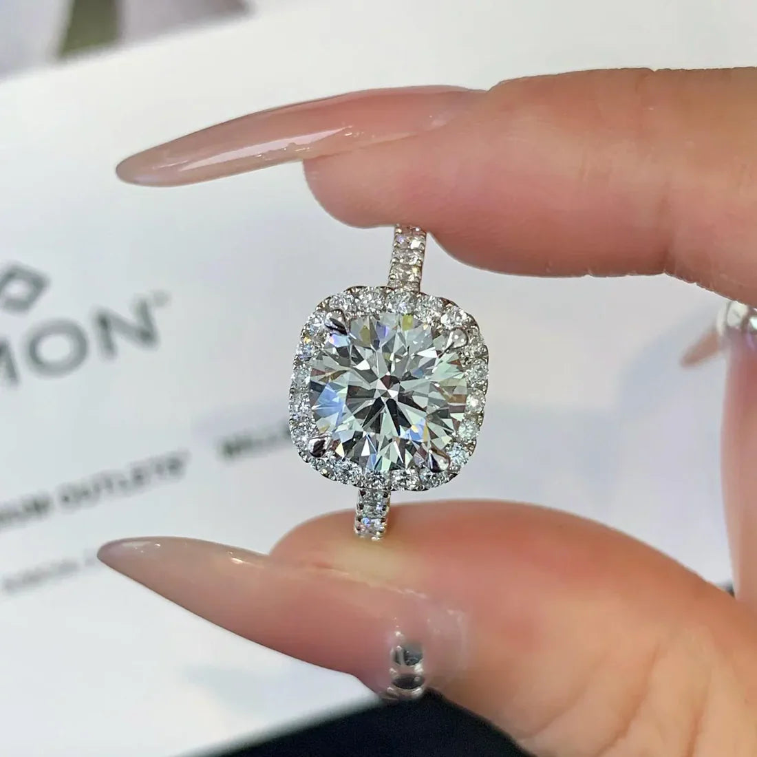 2.70tcw Round Lab Grown Diamond Halo Cathedral Engagement Ring | IGI Certified | DEF VVS–VS Clarity