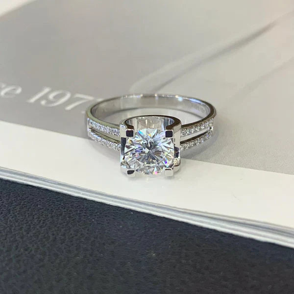 1.20ct Round Lab Grown Diamond Split Band Engagement Ring | IGI Certified | Modern Ethical Ring