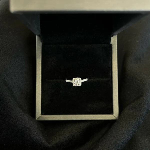 Round 1.20tcw Lab Diamond Halo Cathedral Pave Ring | IGI Certified D-E-F VVS–VS | Ethical Engagement