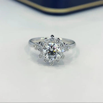 Round 1.60tcw Lab Diamond Cathedral Halo Engagement Ring | IGI Certified DEF VVS–VS