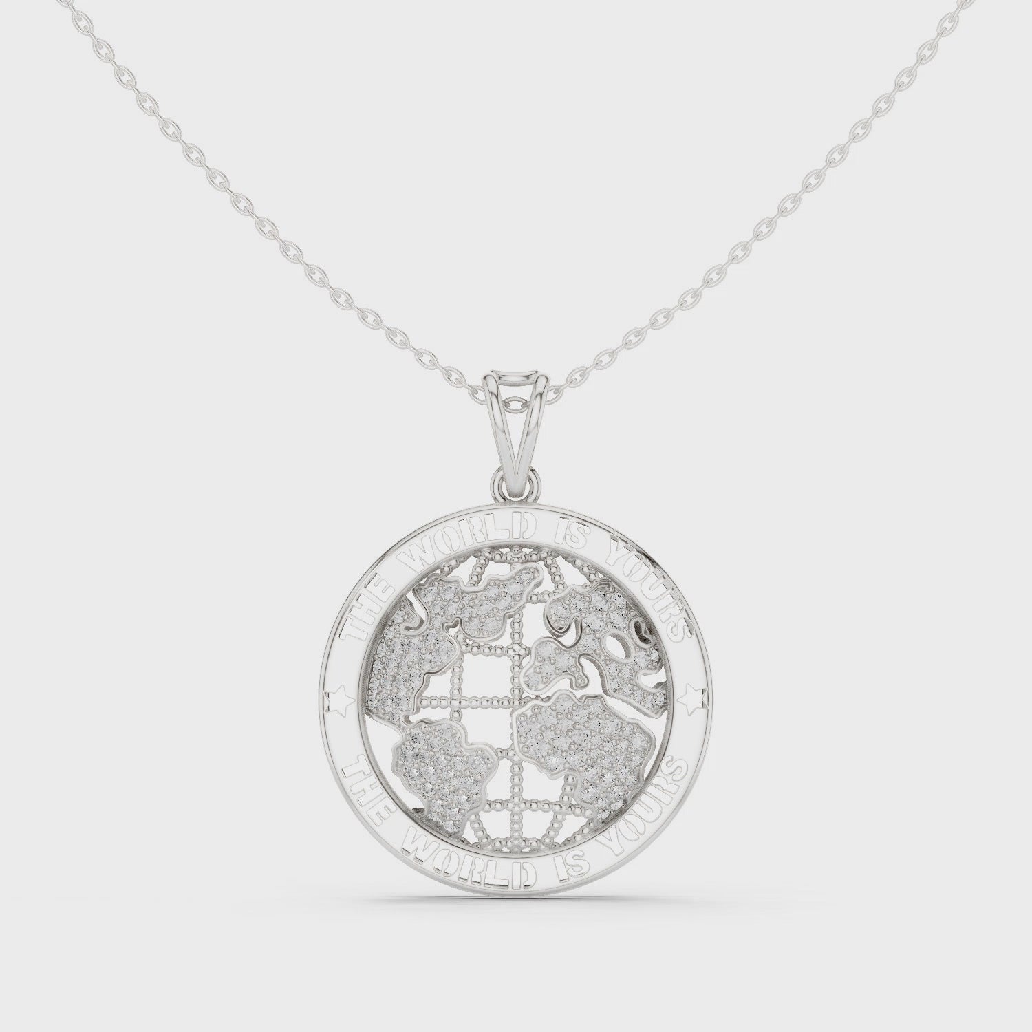 The Orbiselle 1.06 CT Diamond Globe Medallion with Chain