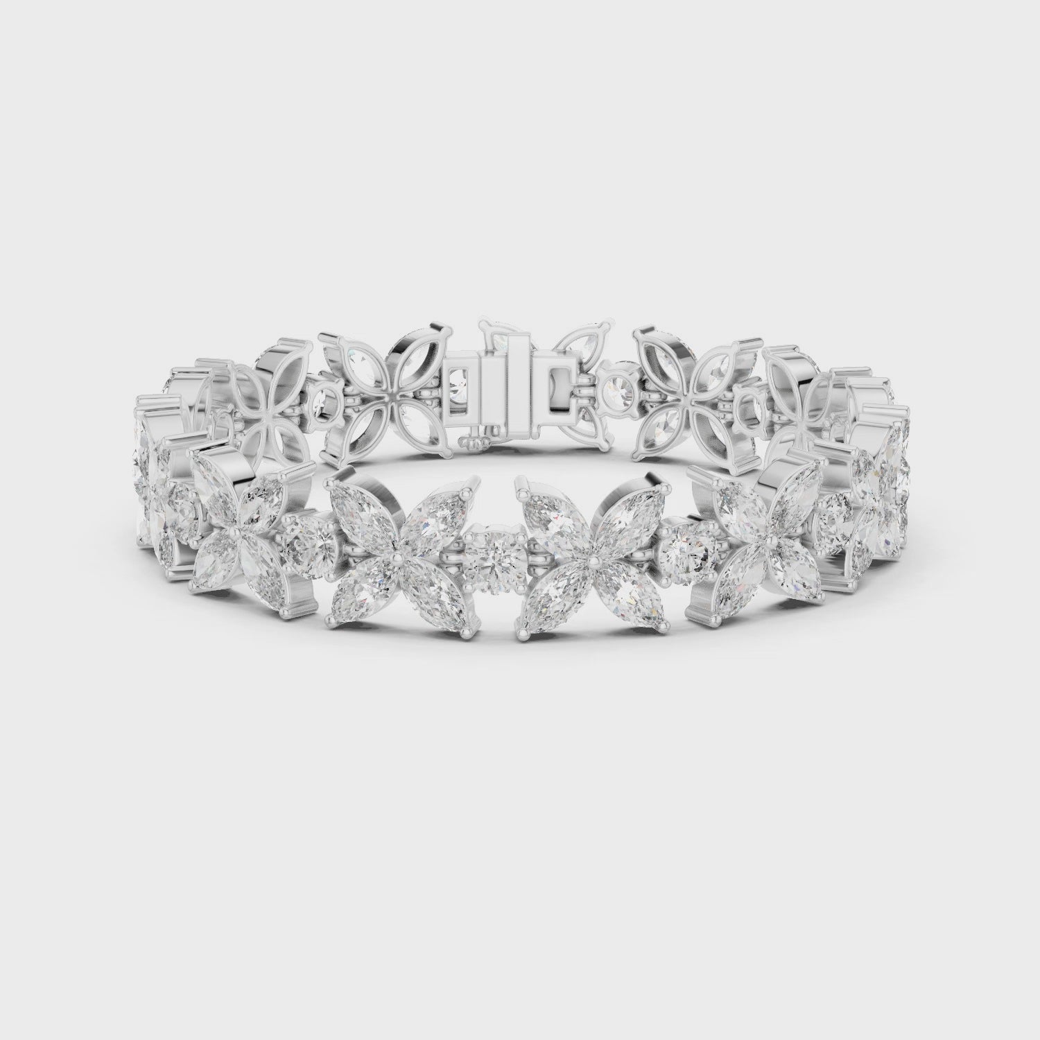 The Marivelle 14.05 CT Diamond Bracelet | White Gold, Platinum