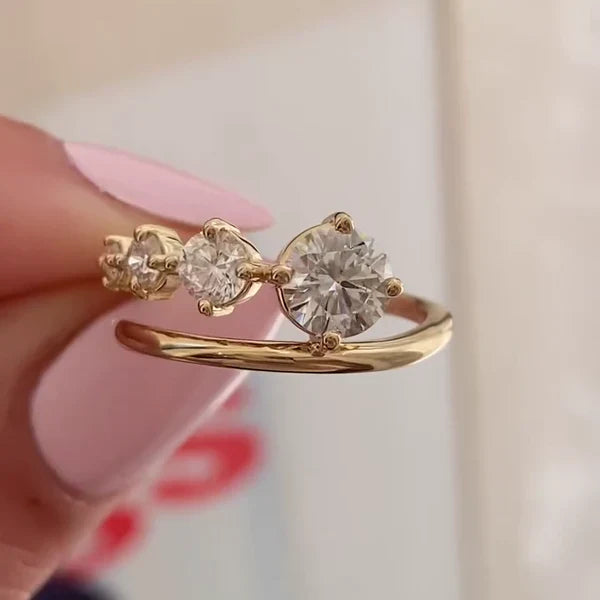 Round 0.80tcw Lab Diamond Five Stone Bypass Ring | IGI Certified | D-E-F | VVS–VS