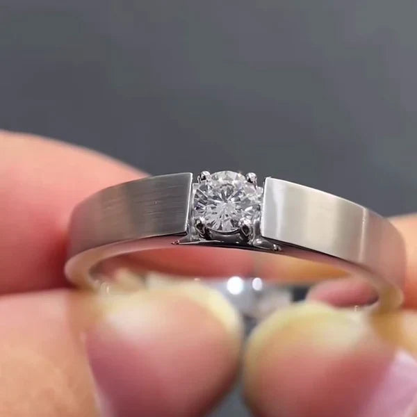 Round 0.50ct Men’s Tension Lab Grown Diamond Ring | IGI Certified | White Gold Minimalist Design