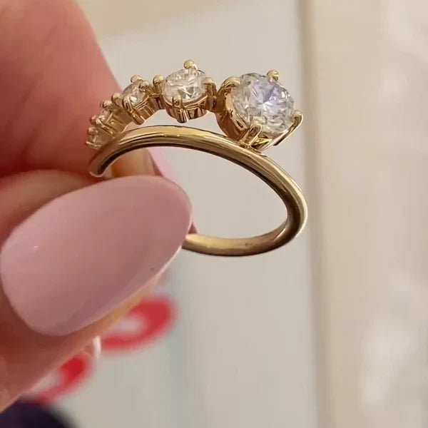 Round 0.80tcw Lab Diamond Five Stone Bypass Ring | IGI Certified | D-E-F | VVS–VS