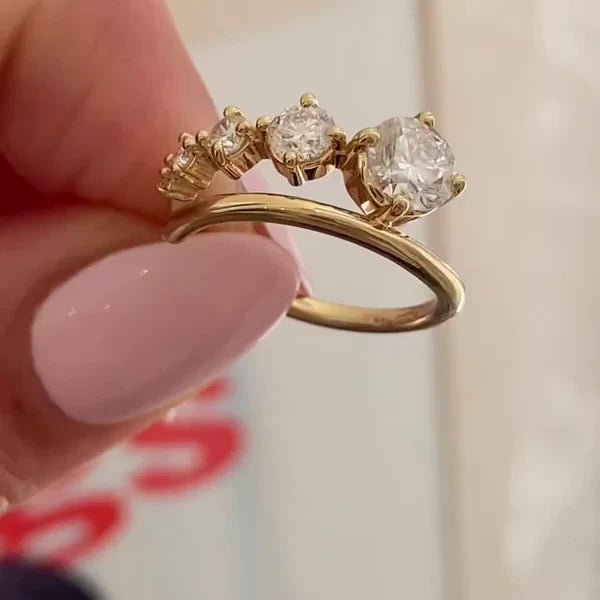 Round 0.80tcw Lab Diamond Five Stone Bypass Ring | IGI Certified | D-E-F | VVS–VS