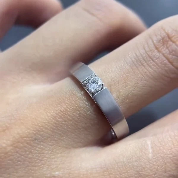 Round 0.50ct Men’s Tension Lab Grown Diamond Ring | IGI Certified | White Gold Minimalist Design